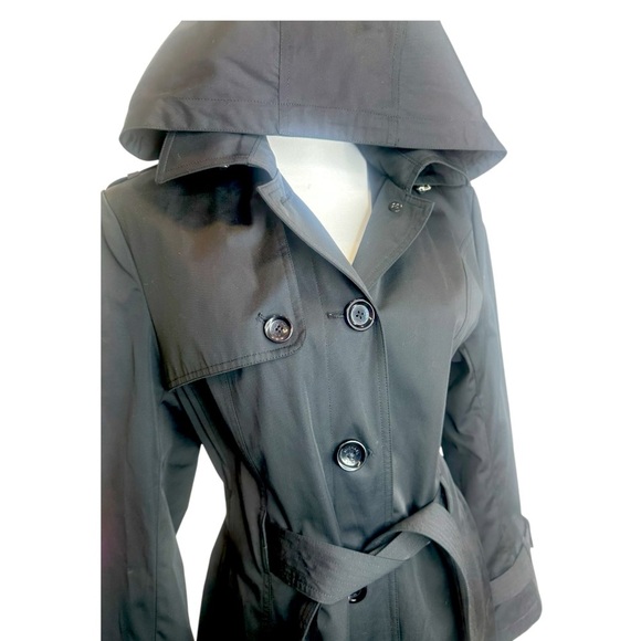 Michael Kors Black All Weather Trench Coat Size Large - Picture 8 of 15